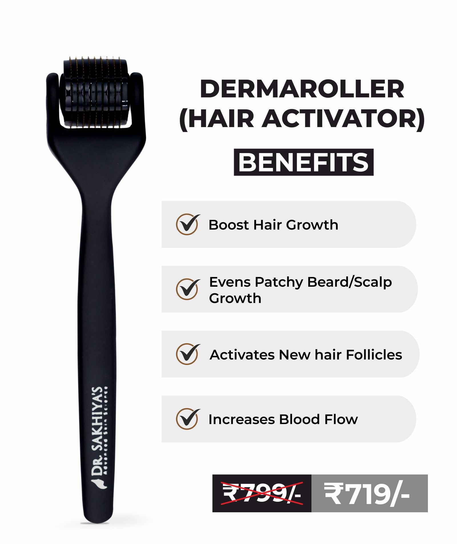 Dr. Sakhiya's Advanced Hair Activator Derma Roller