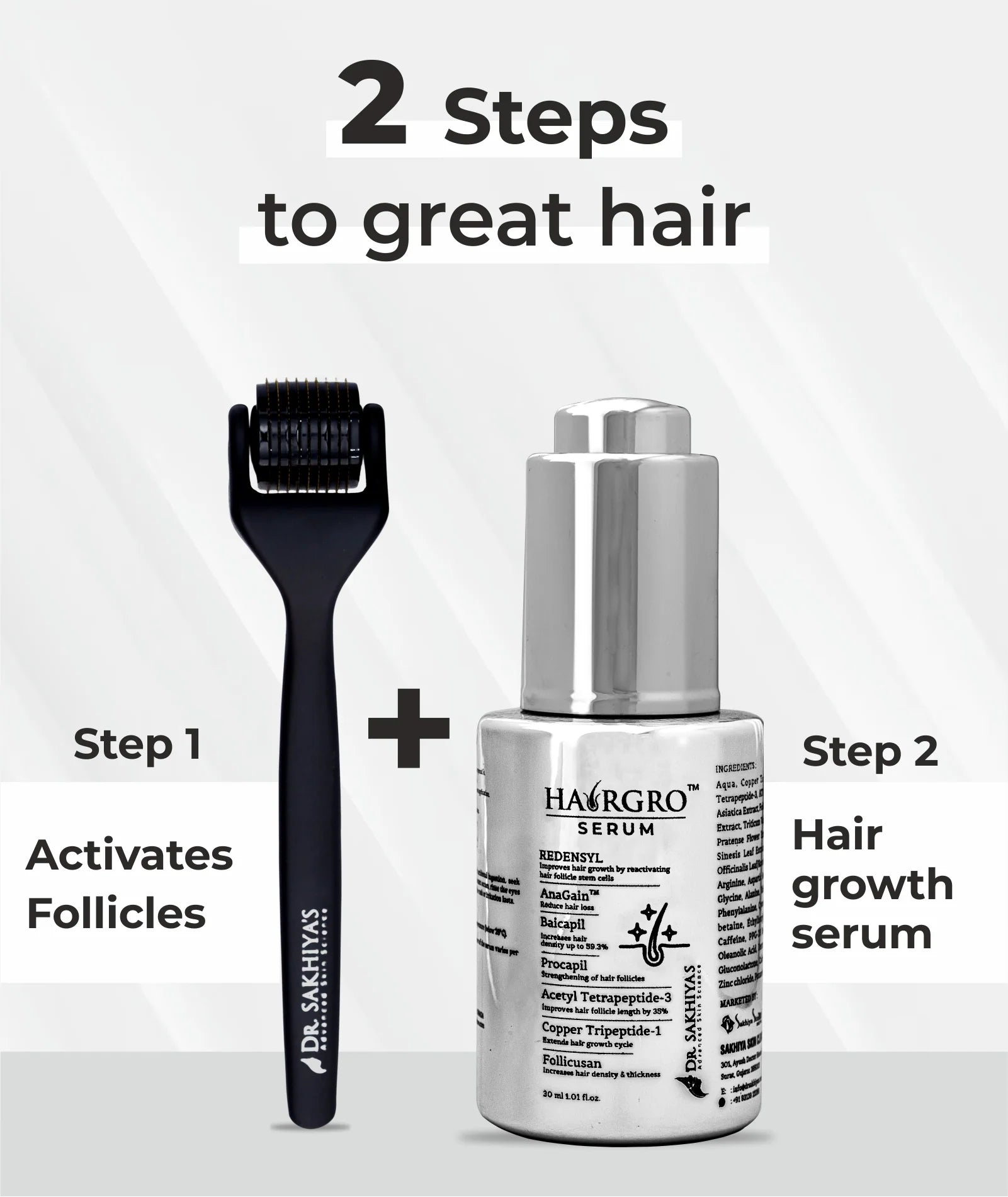 Use Derma roller and Hair Gro Serum Together For The Best Results