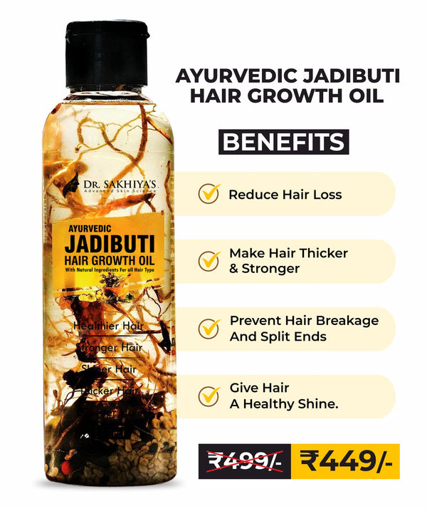Dr. Sakhiya's Ayurvedic Jadibuti Hair Oil - For Natural Hair Growth - With Amla, Brahmi And Rosemary