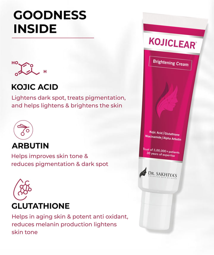 Kojic Acid Cream For Skin Brightening | Dr. Sakhiya's | Best Price Dr. Sakhiya's Advanced Skin Science Kojic Acid Cream For Skin Brightening | Dr. Sakhiya's | Best Price Dr. Sakhiya's Advanced Skin Science