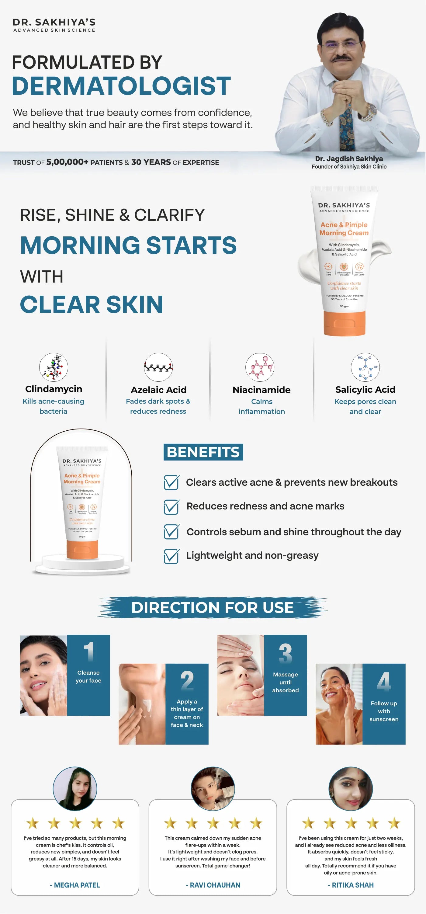 Dr. Sakhiya's Acne & Pimple Morning Cream