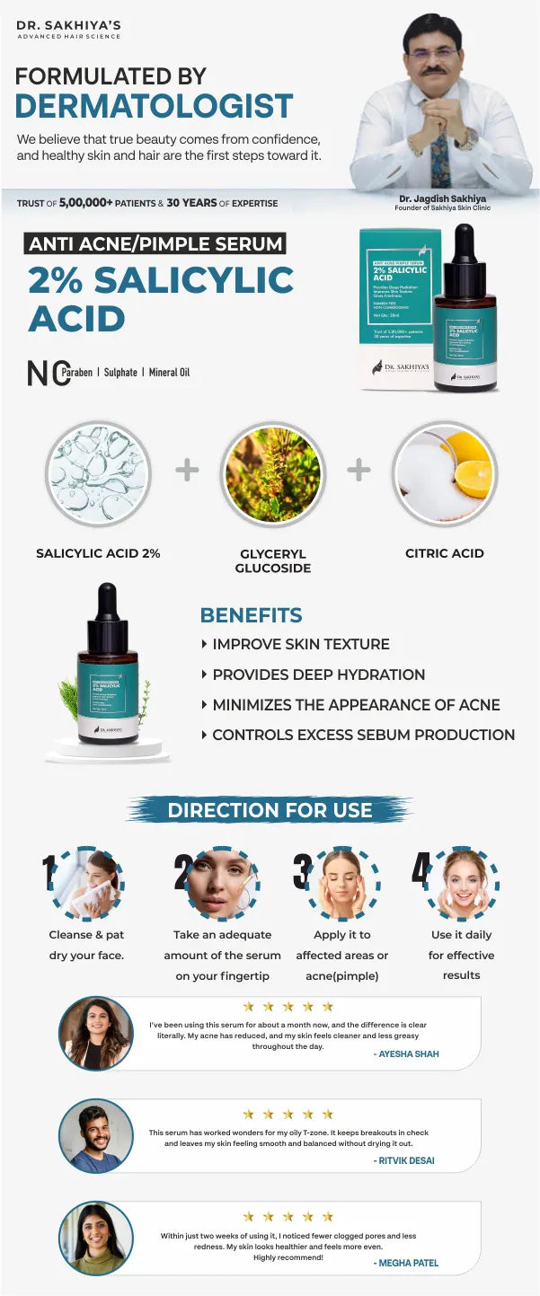 2% Salicylic Acid - Anti Acne/Pimple Face Serum