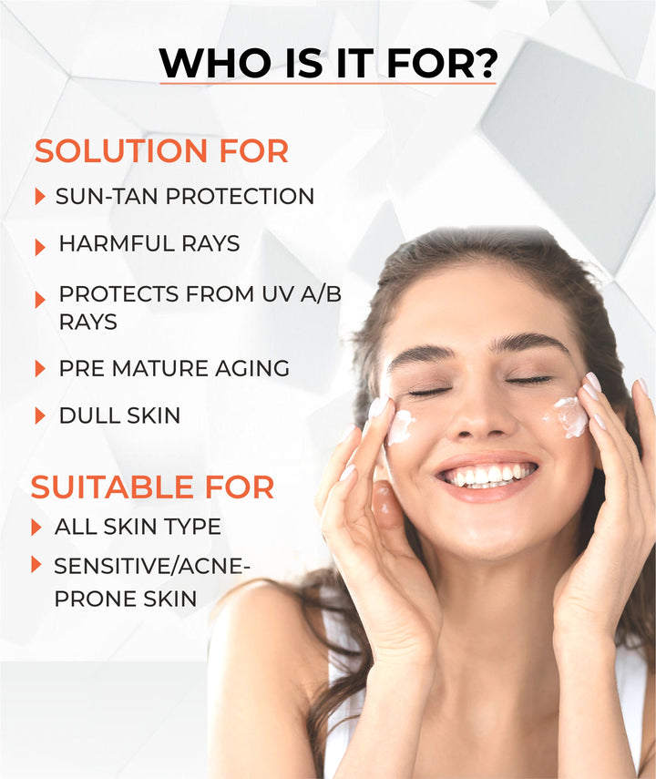 1% Hyaluronic Sunscreen Aqua Gel With SPF 50 PA++++, With Vitamin E And Aloe Vera , UVA & UVB Protection