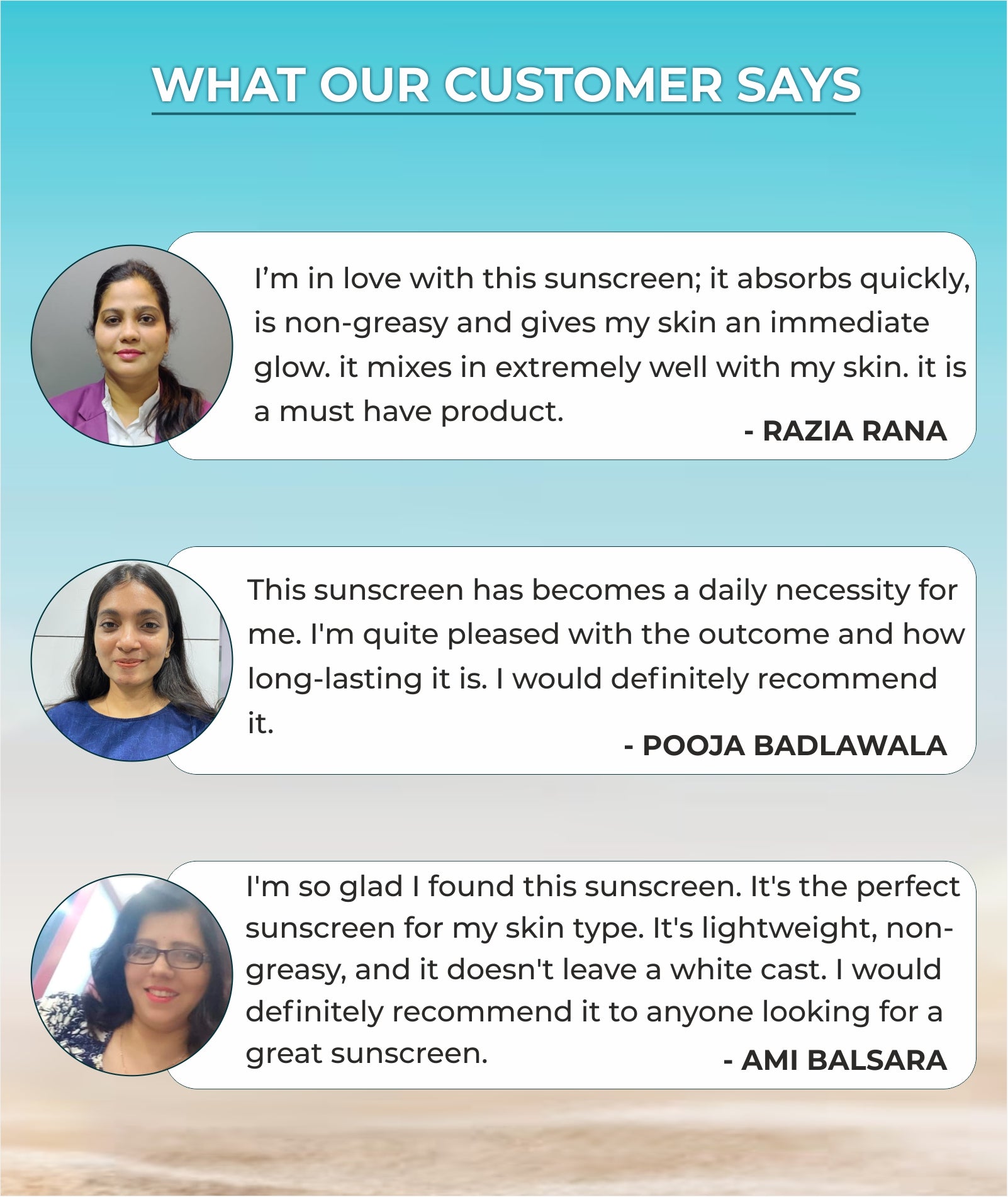 Customer Reviews Of After Using The SPF 30 Sunscreen Of Dr. Sakhiya'a