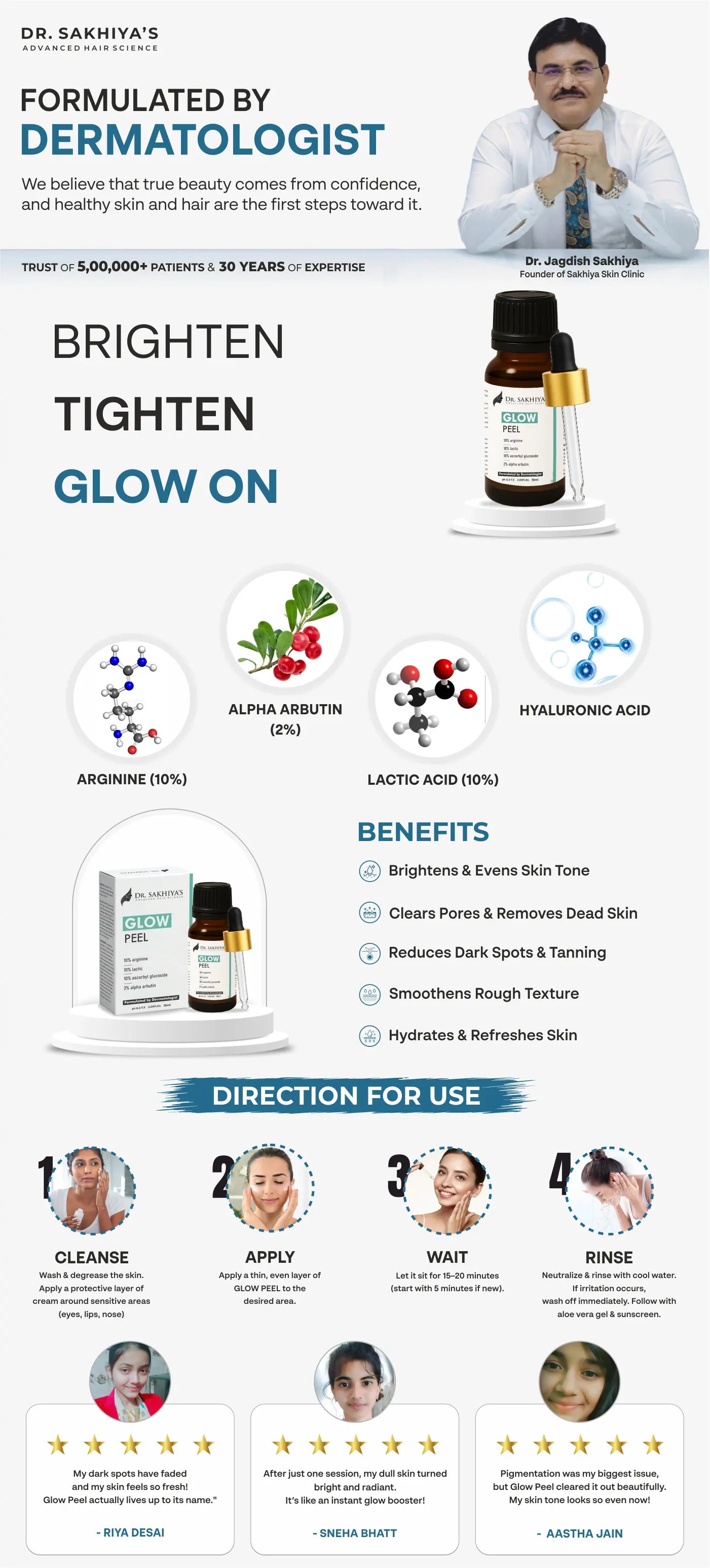 Dr. Sakhiya’s Glow Peel | Best Chemical Peel for Pigmentation