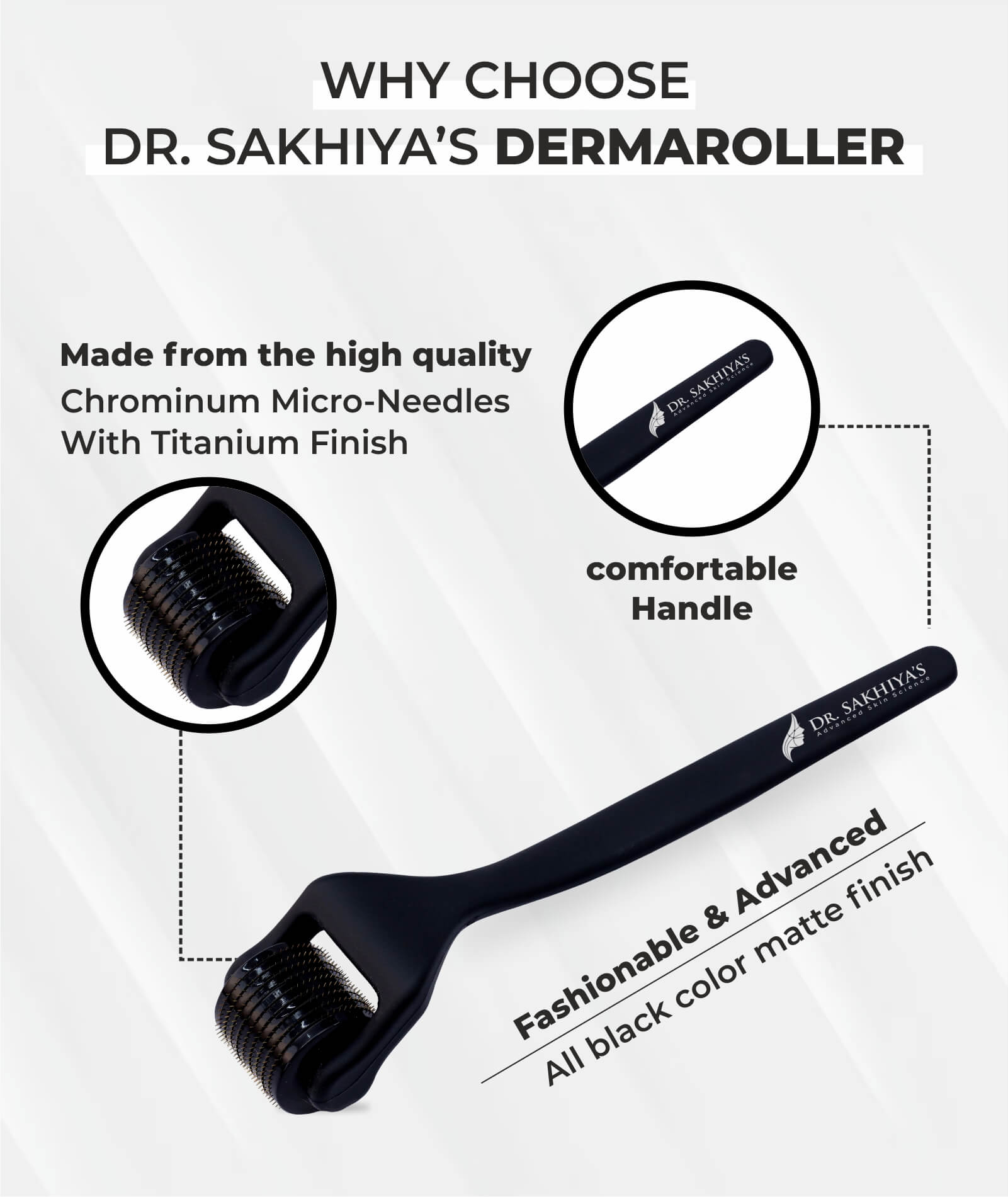 Why You Should Choose Dr Sakhiyas Advance Hair Activator Derma Roller With Titanium Finish