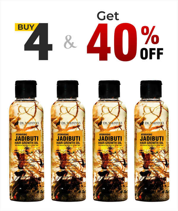 Ayurvedic Hair Growth Combo - 4 Dr. Sakhiya's Jadibuti Hair Oil