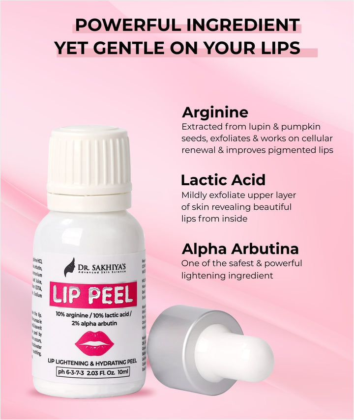 Ingredients of Lip Peel - 10% Arginine, 10% Lactic Acid And 2% Alpha Arbutin