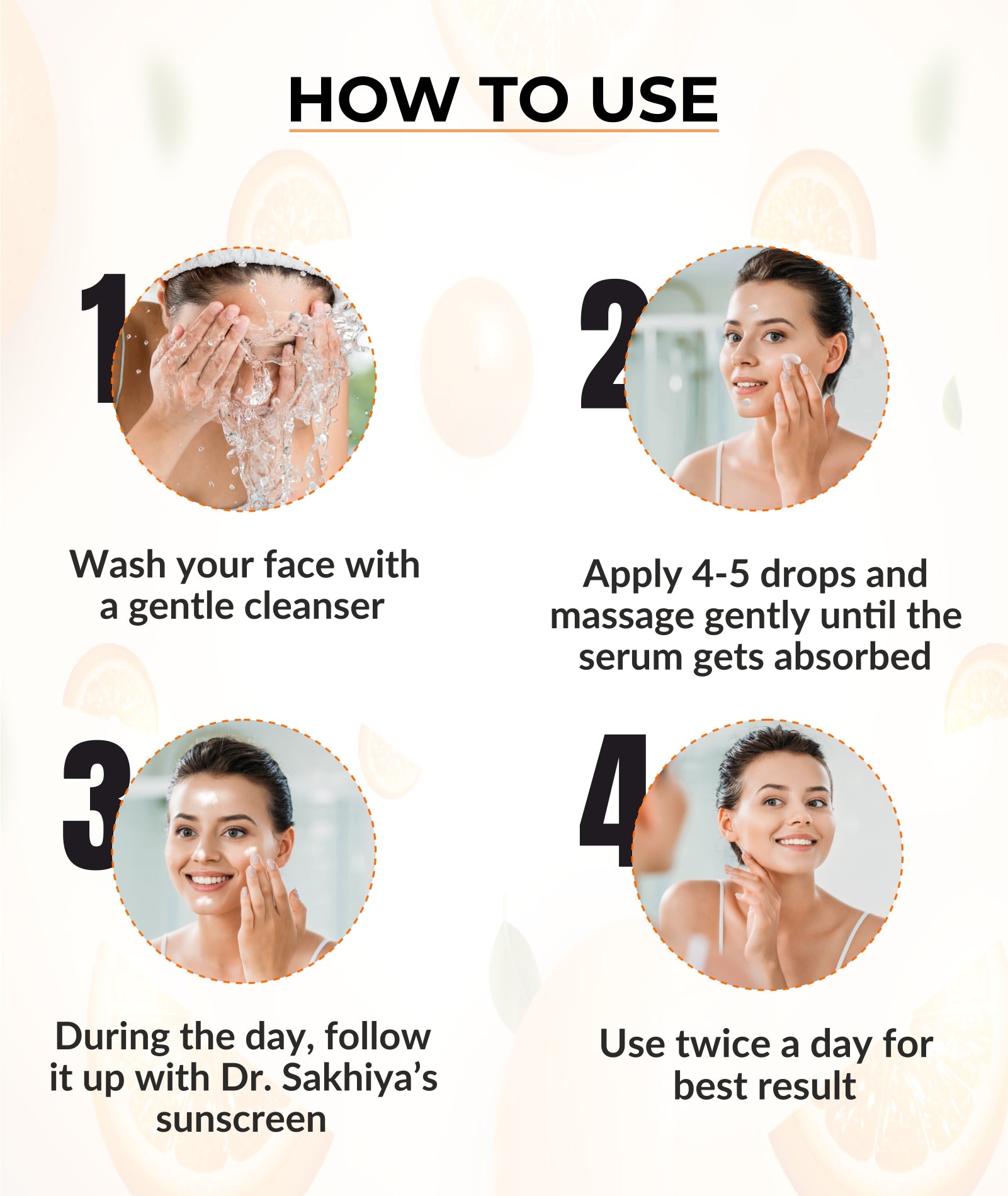 Steps Showing How To Use This Vitamin C Face Serum