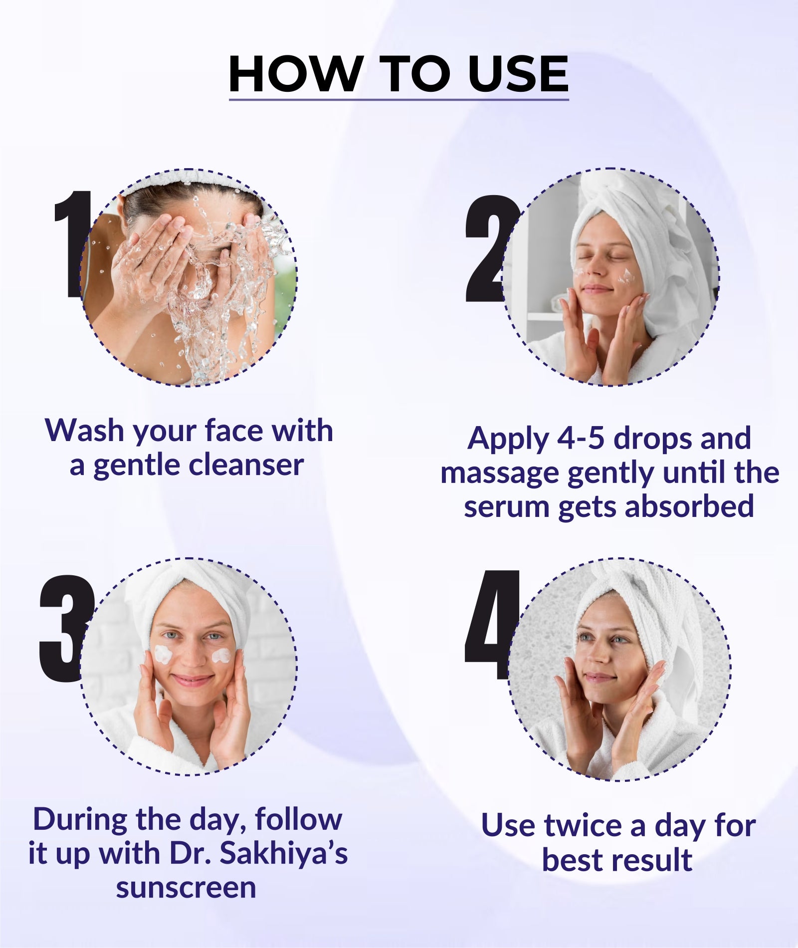 Steps Showing How to Use This Retinol Face Serum