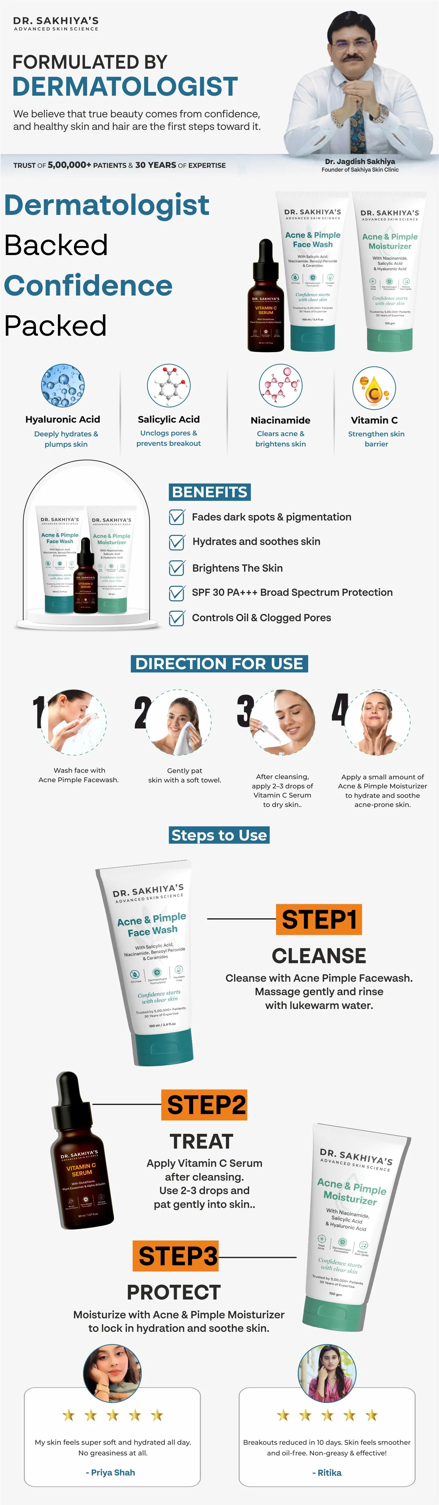 Dr. Sakhiya's Acne Defense + Glow Kit