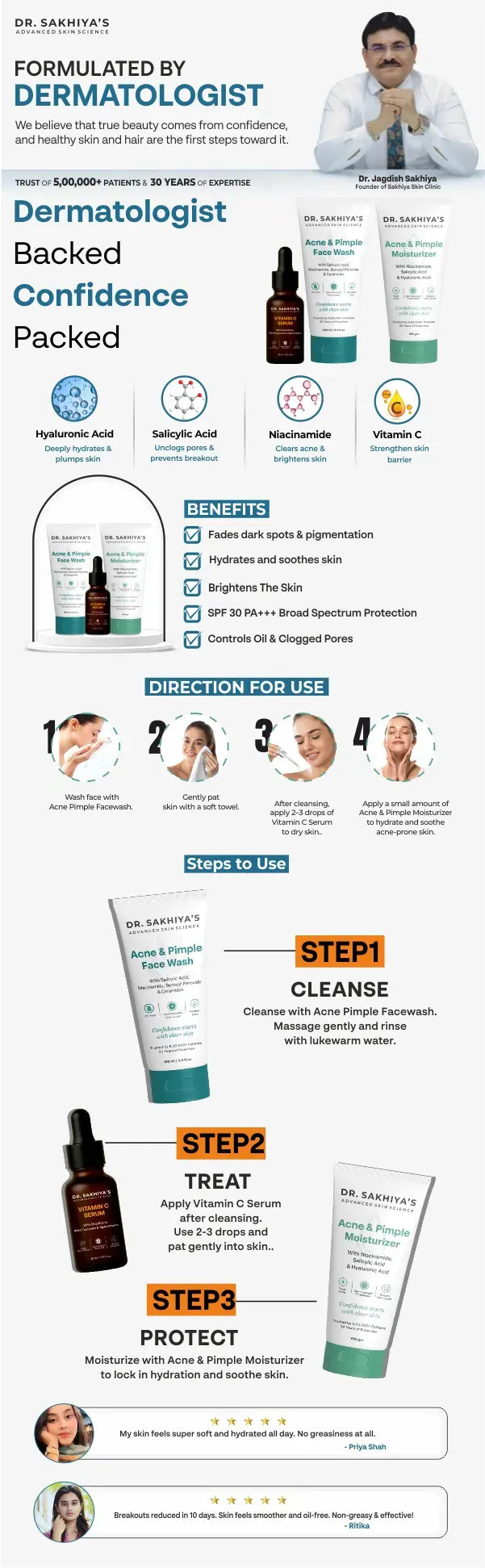 Dr. Sakhiya's Acne Defense + Glow Kit